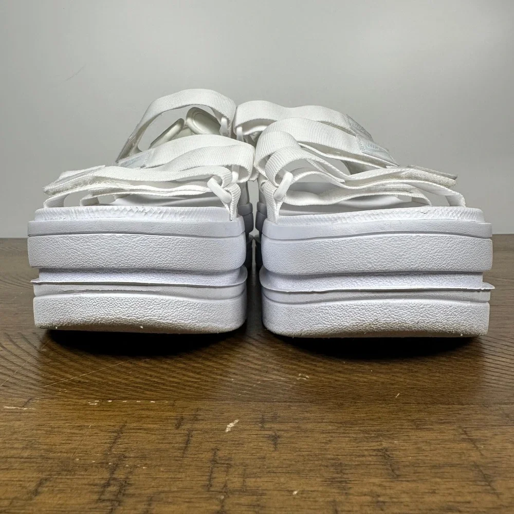 Nike Sandals Womens 10 White Icon Classic Platform Strappy Streetwear